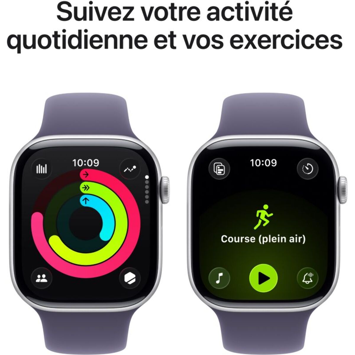 Montre connectée APPLE WATCH 46mm Alu Argent / Violet Serie 11 S/M