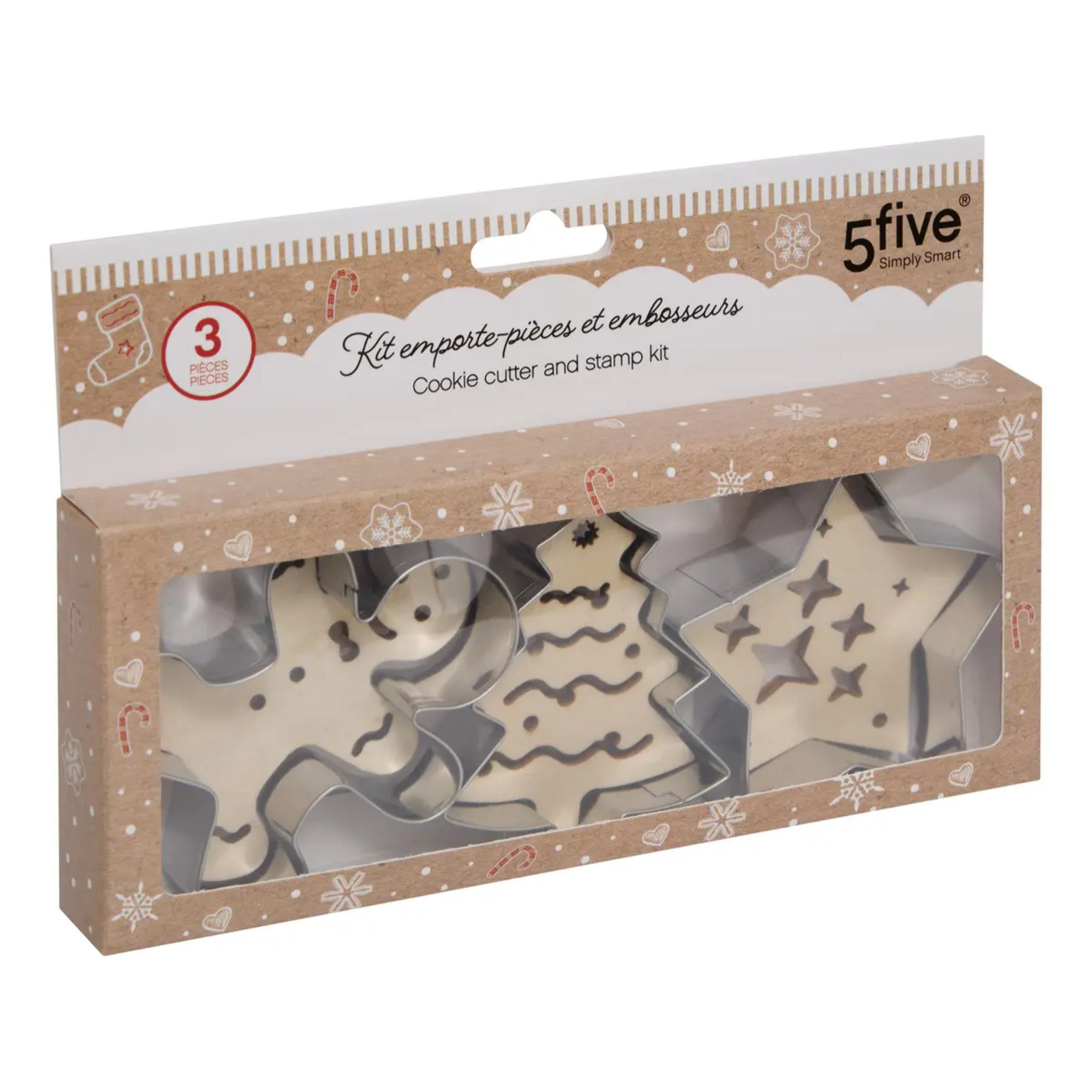 Emporte-pièces avec embrosseurs Noël 6 pièces