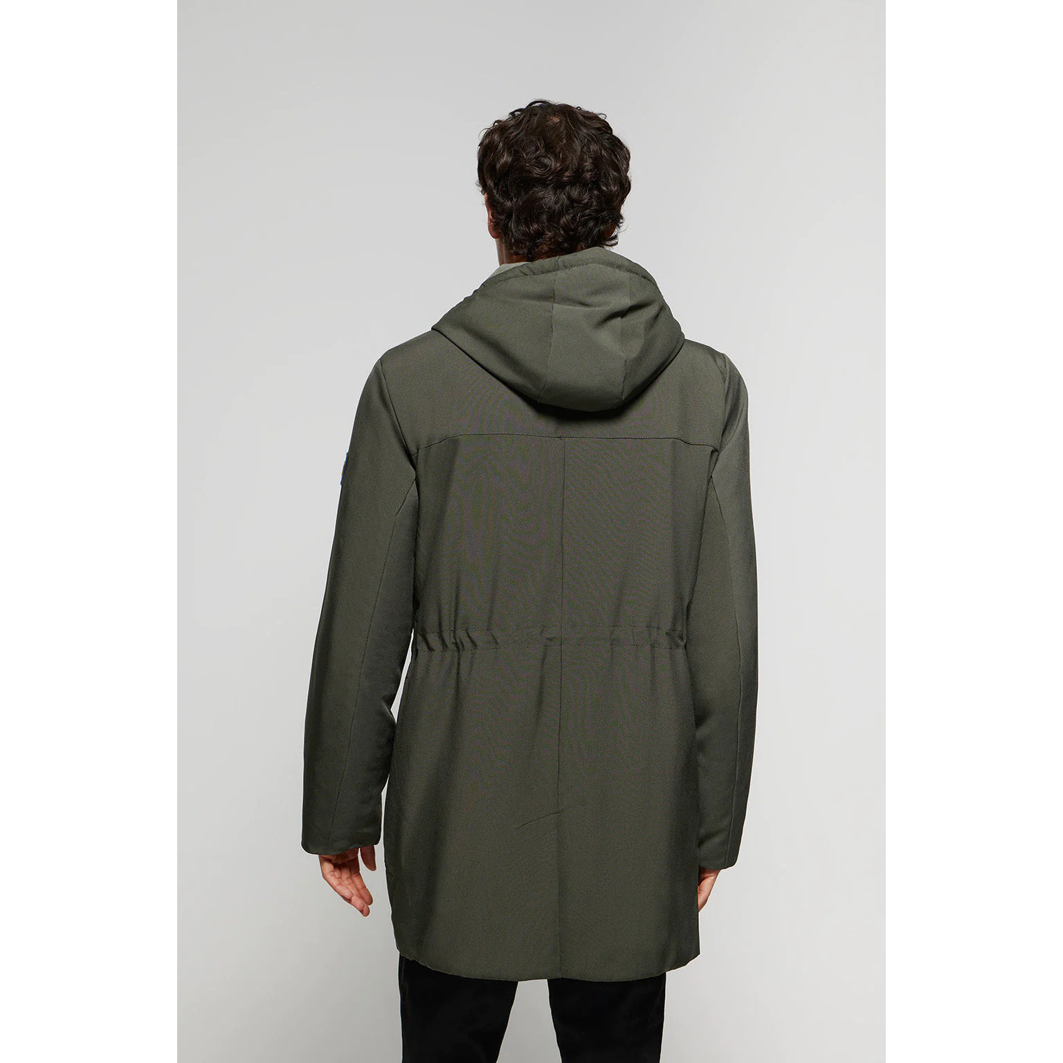 Parka tecnico verde con cappuccio e toppa bicolore Polo Club