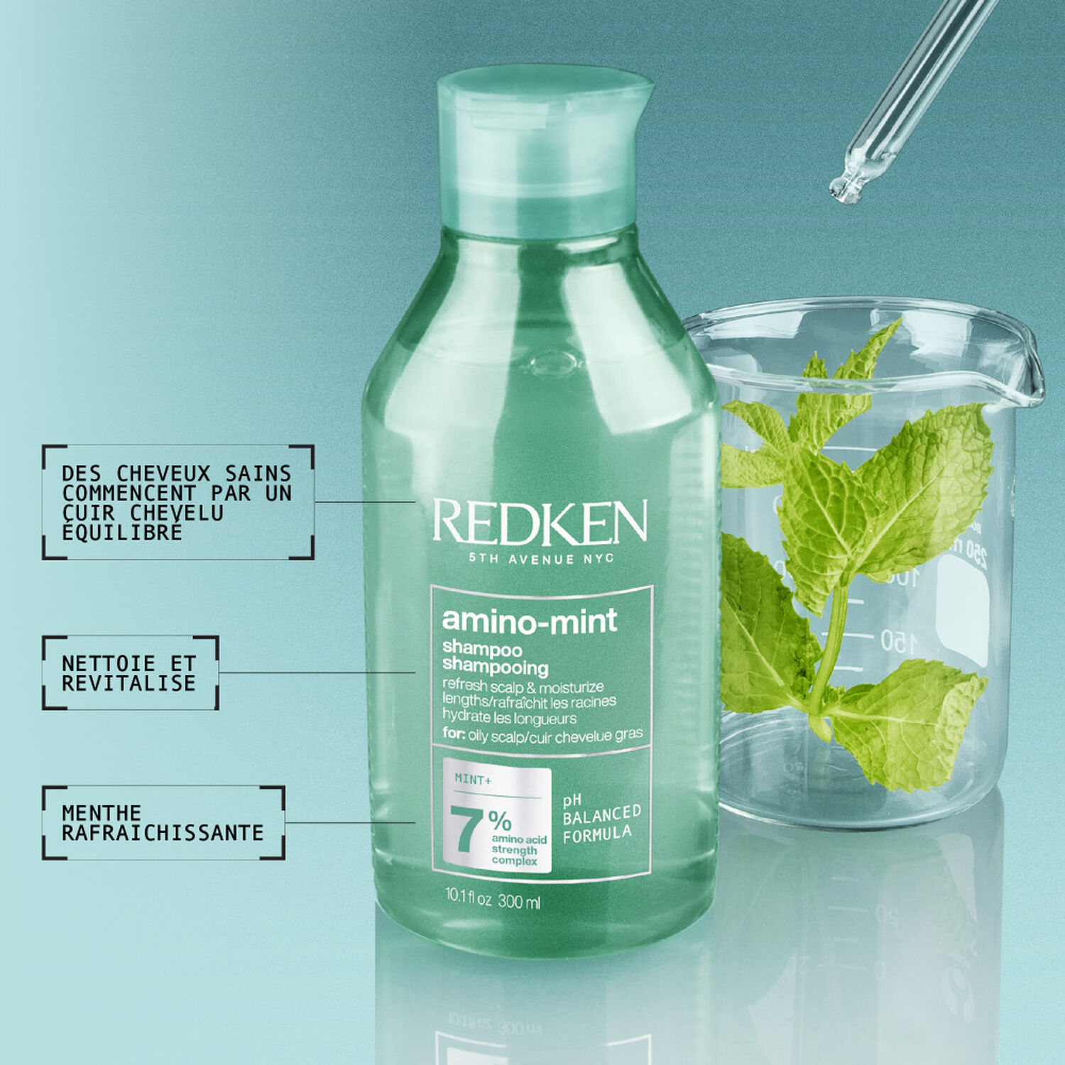 Amino Mint - Shampoing Purifiant Pour  Racines Grasses Pointes Sèches 300 ml