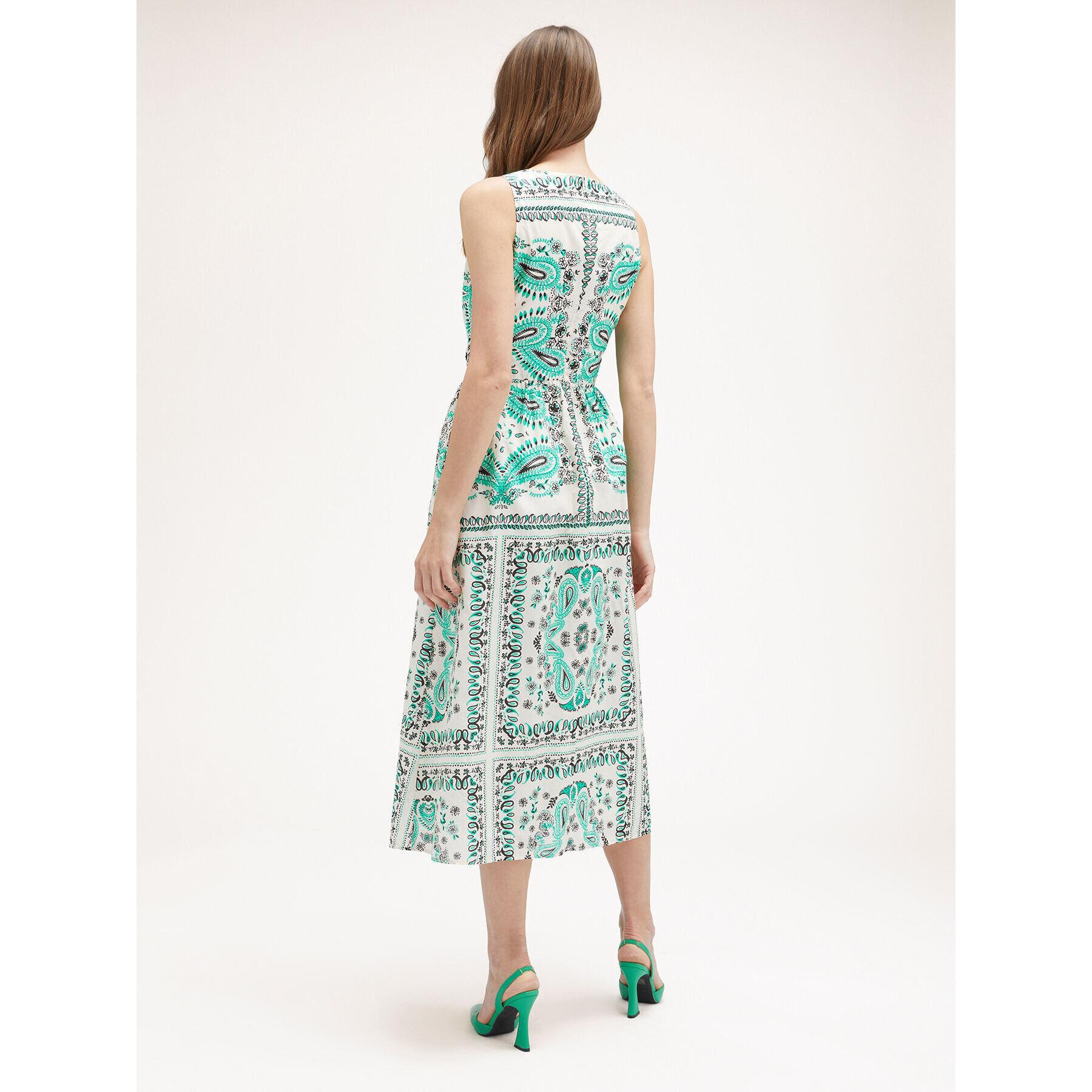 Motivi - Vestido midi con estampado fular - Verde