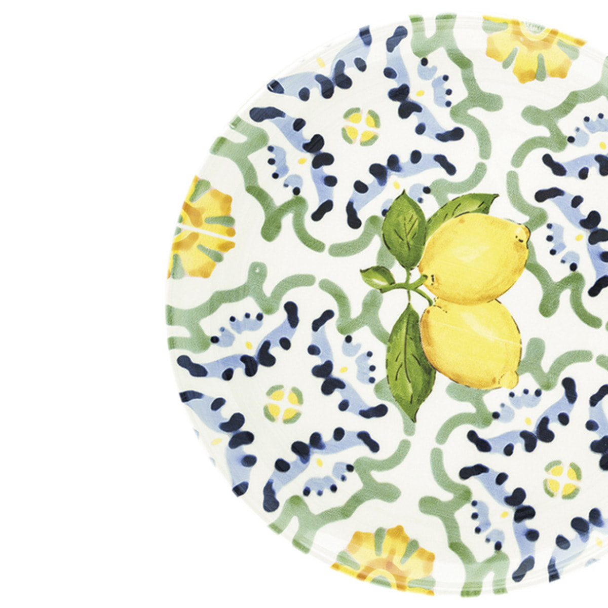 Piatto da portata tondo Amalfi in ceramica sottosmalto