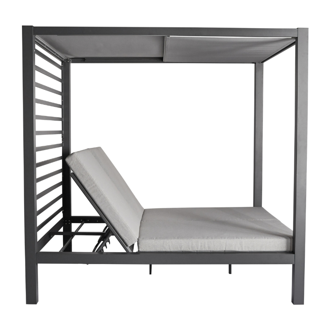 Lit de jardin 2 places structure aluminium gris foncé TALANA