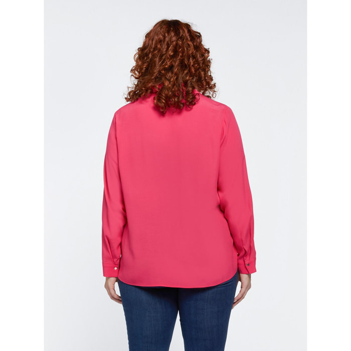 Fiorella Rubino - Blusa con pliegue en crepé - Fuchsia