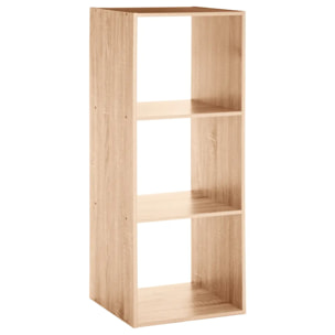 Étagère colonne 3 cases "Mix N' Modul" effet chêne naturel