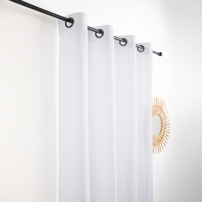 Voilage  - Effet naturel avec fils en relief - Blanc
