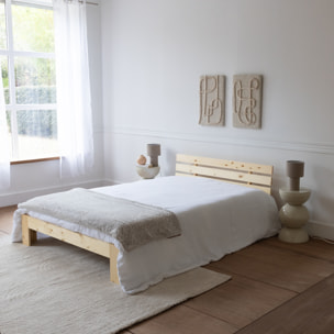 Lit en bois avec tête de lit 140x200cm FINN