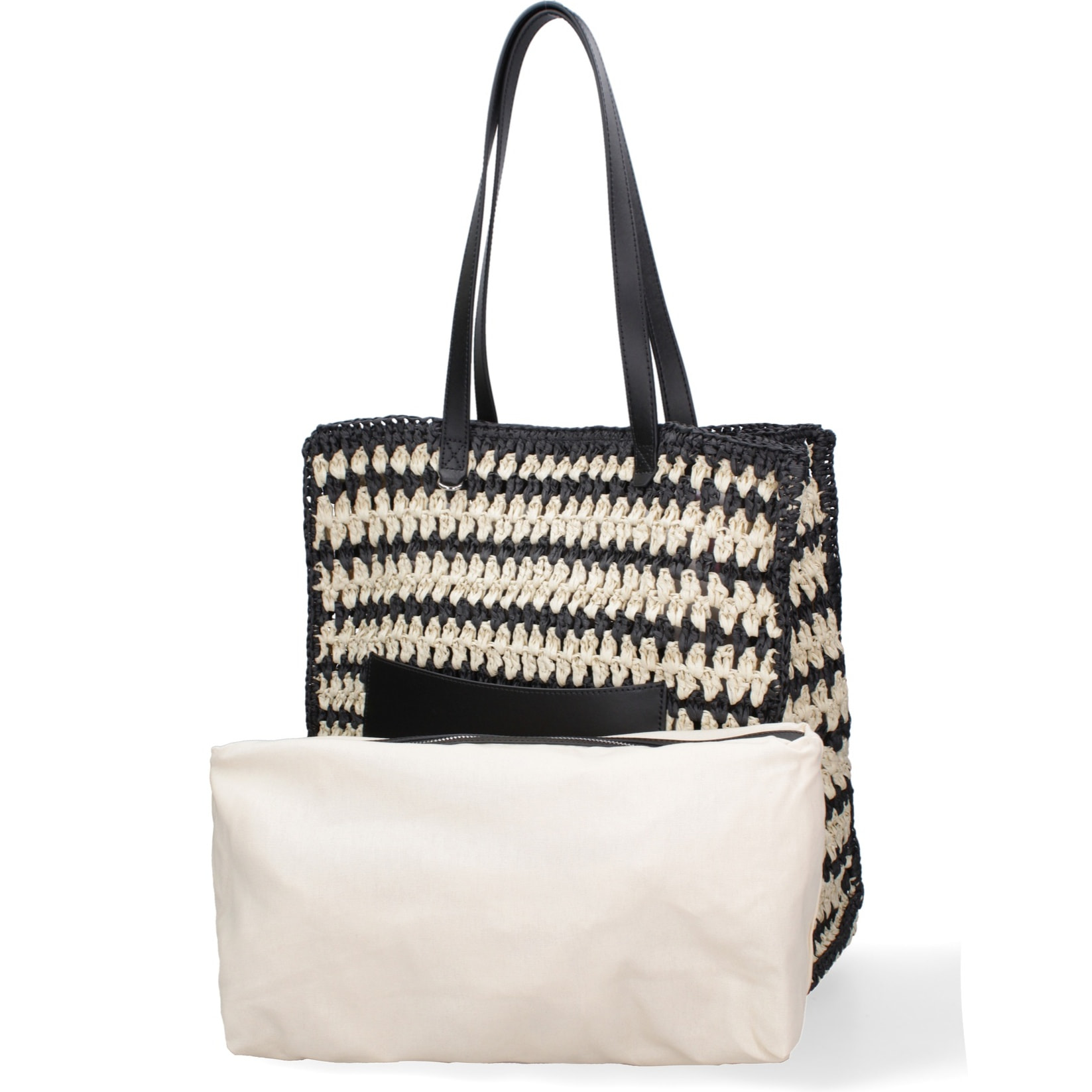 Borsa a spalla da donna - Modello False - Paglia intrecciata - 37.0 x 38.0 x 21.0 cm