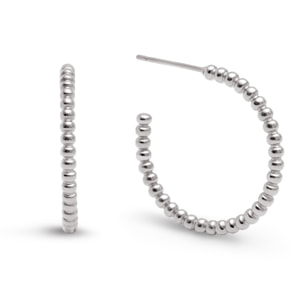 Orecchino Pebble Dots M in Acciaio