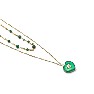 Collar de Malaquita acabado en rodio