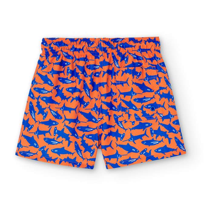 Bañador estampado, color naranja, Bañador, niño