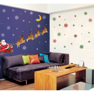 Sickers Flocons rouges - Autocollants adhésifs fenêtres noël - décoration fêtes