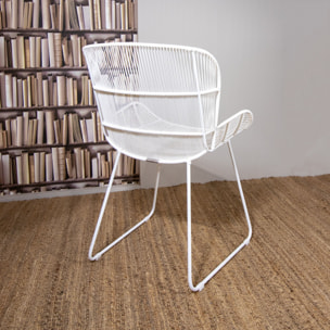 Fauteuil de table en polypropylène blanc CON DAO