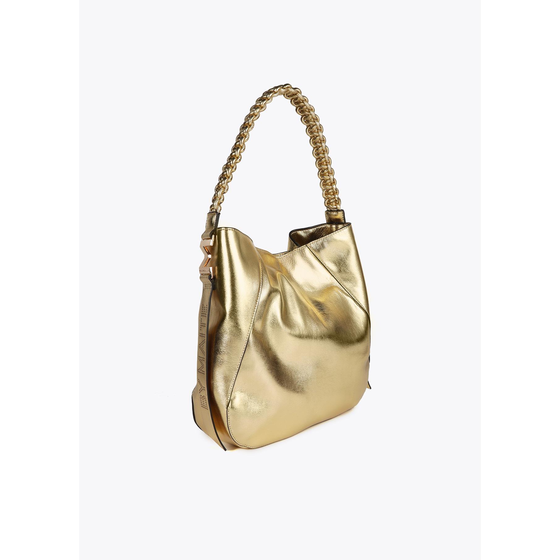 Shopper con Manico Intrecciato Effetto Pelle