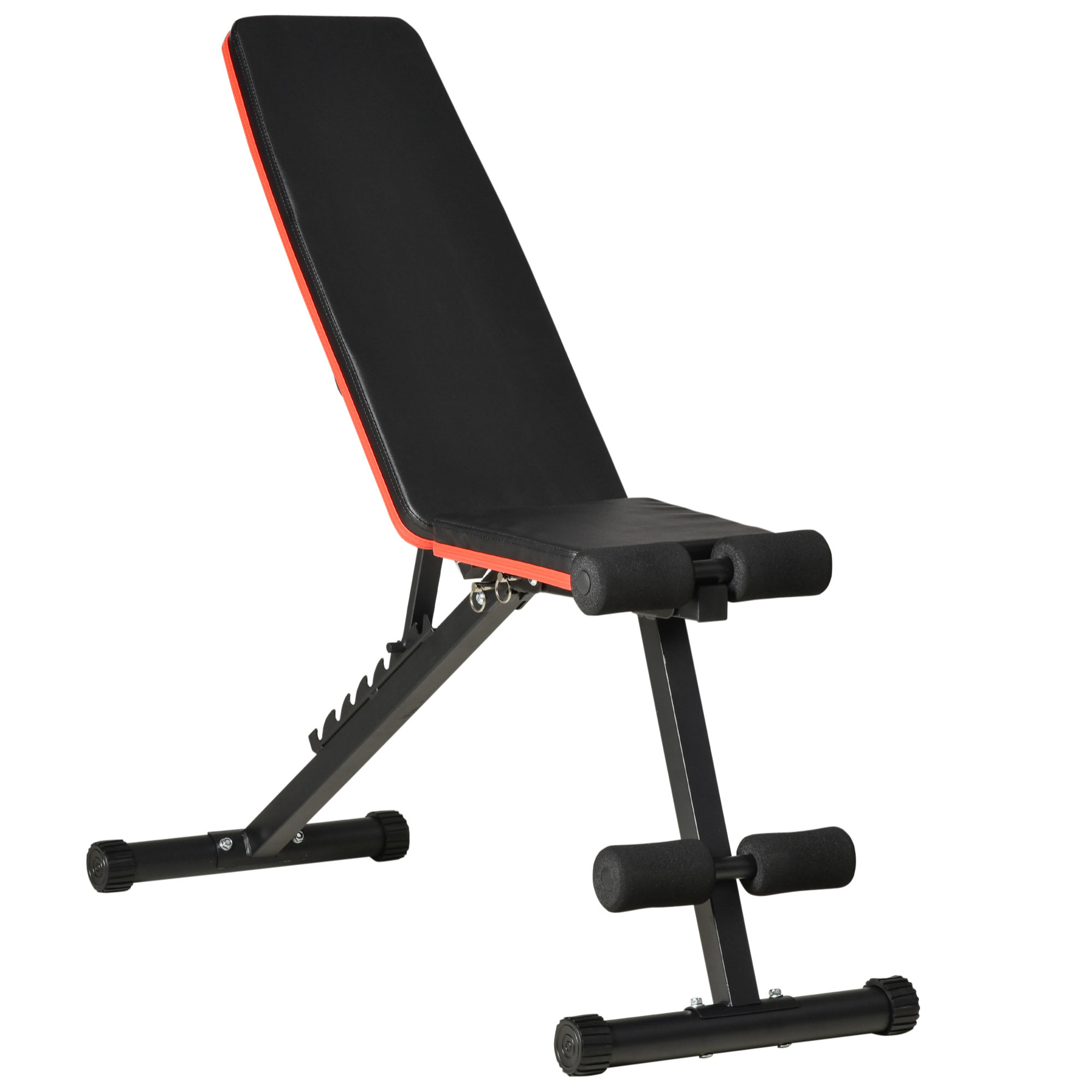 Banco de Pesas Plegable 2 en 1 Banco de Musculación de Acero con Altura Ajustable Respaldo Inclinable en 7 Posiciones para Entrenamiento en Hogar Gimnasio Carga 300 kg 116x43x56-116 cm Negro