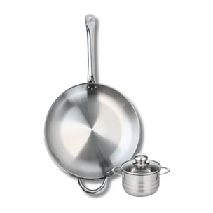 Ensemble de 1 Poêle de cuisson 32 cm et 1 faitout 12 cm Elo Profi Brillant