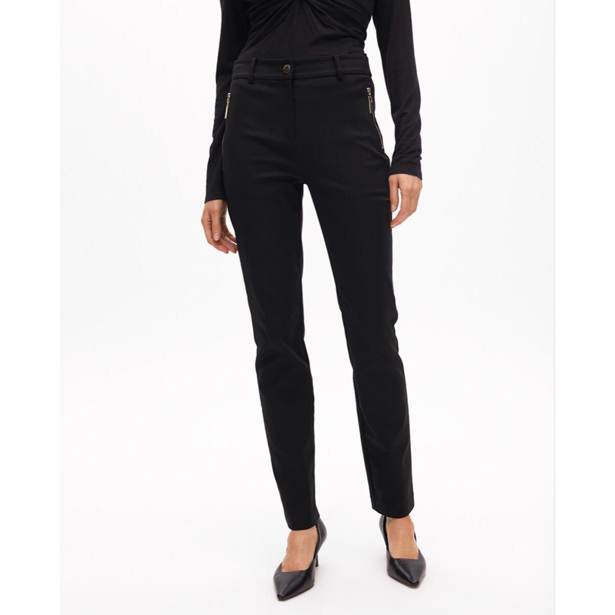 Pantaloni con tasche con zip in tessuto elastico