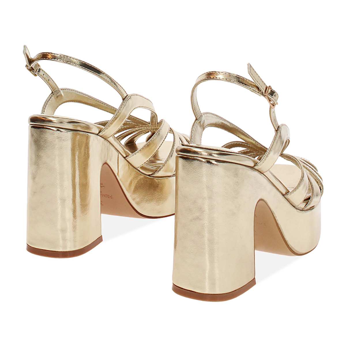 Sandali oro tacco 10,7 cm scintillanti
