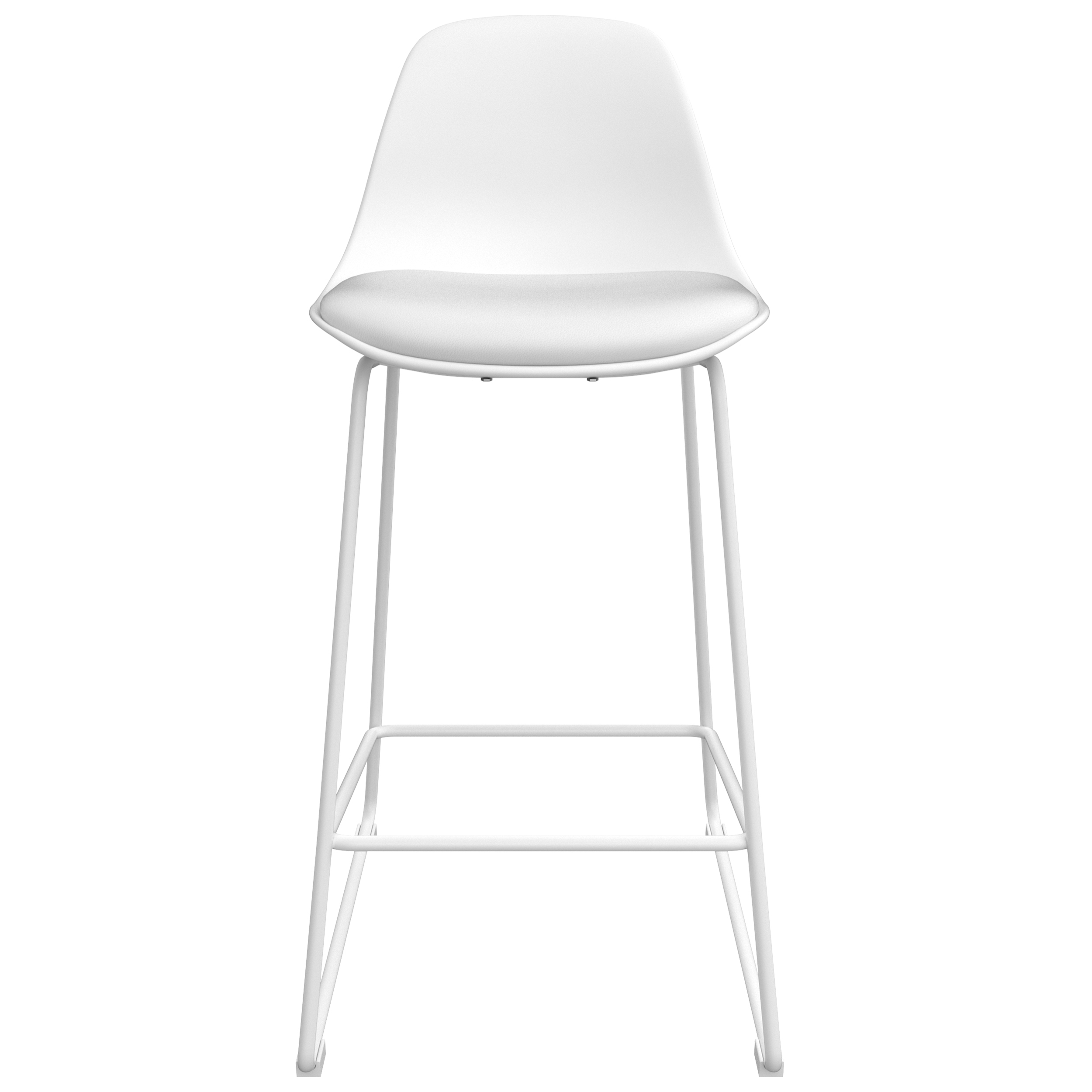 Chaise de bar mi-hauteur Leni blanche 65 cm (lot de 2)