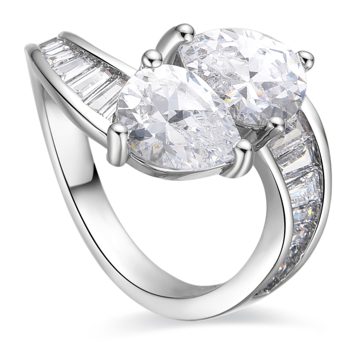 Anillo con Circonita Brillante acabado plata