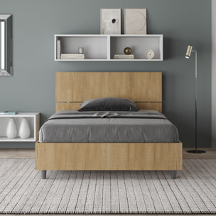 Letto una piazza e mezza senza rete 120x200 testata dritta quercia Demas