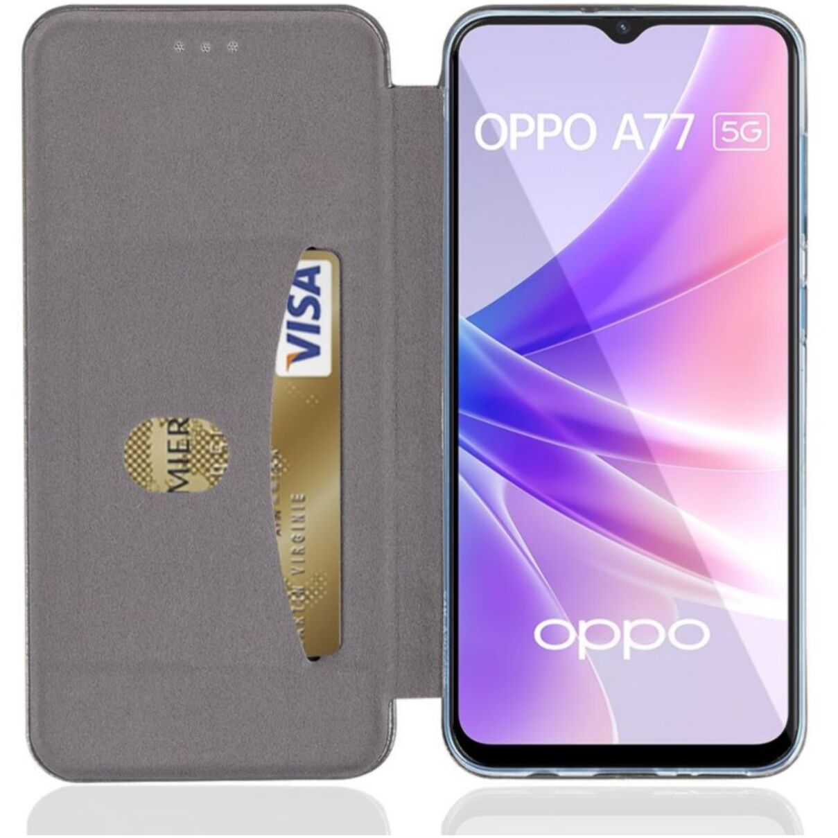 Etui IBROZ Oppo A77 5G Cuir noir