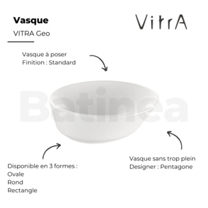 Vasque à poser VITRA Geo rond blanc