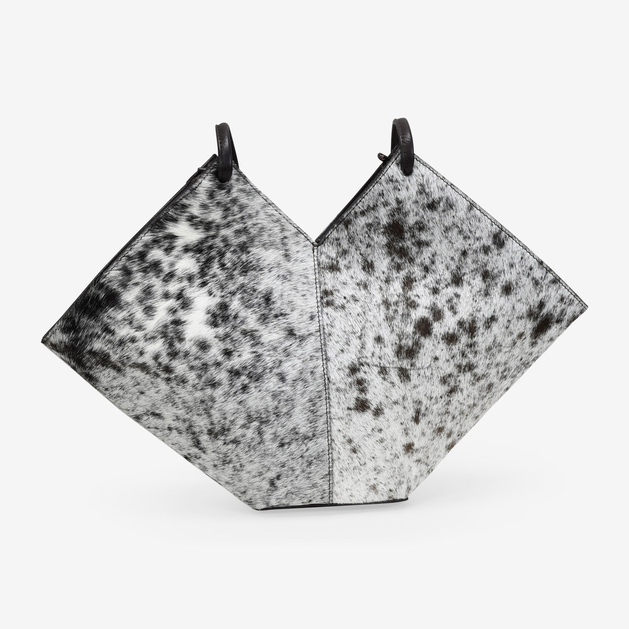 Bolso de hombro de piel con pelo de vaca