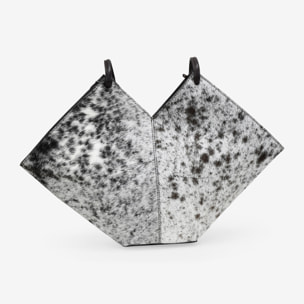 Bolso de hombro de piel con pelo de vaca