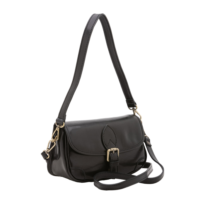 Borsa a spalla  da donna In Vera pelle Made in Italy 14x23x9 cm