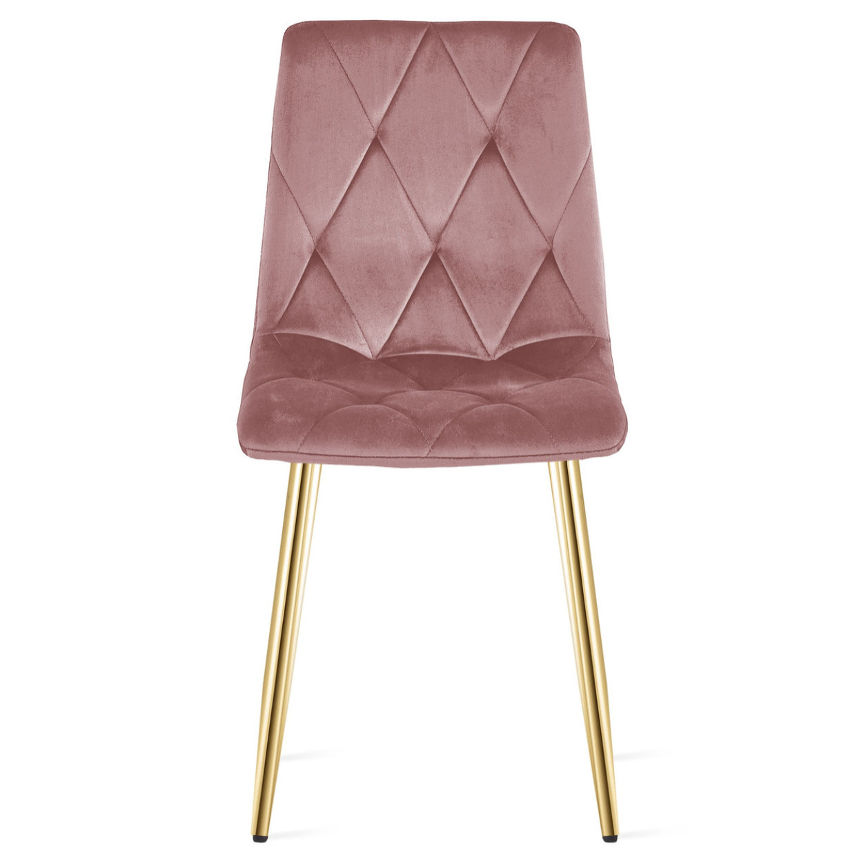 Sedia Libra in velluto rosa con gambe dorate
