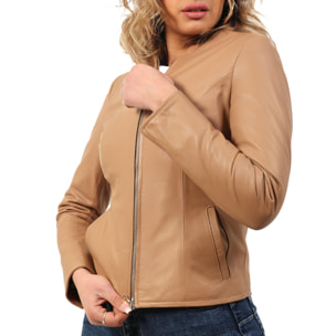 Giubbino in pelle di vitello nappa Nude-Slim Fit