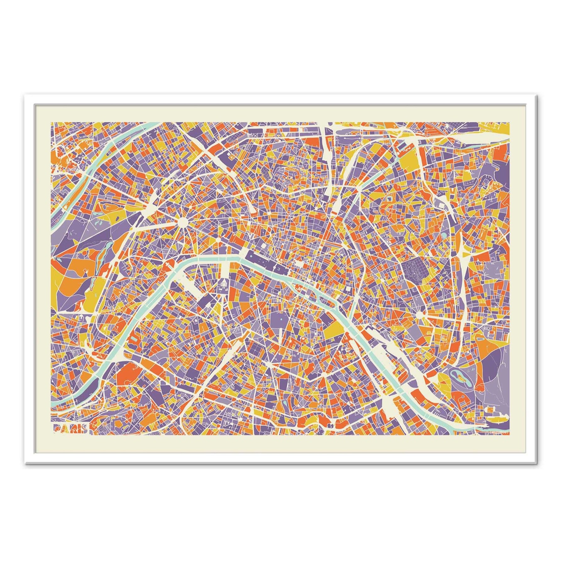 Affiche - Paris Rainbow map - Muzungu