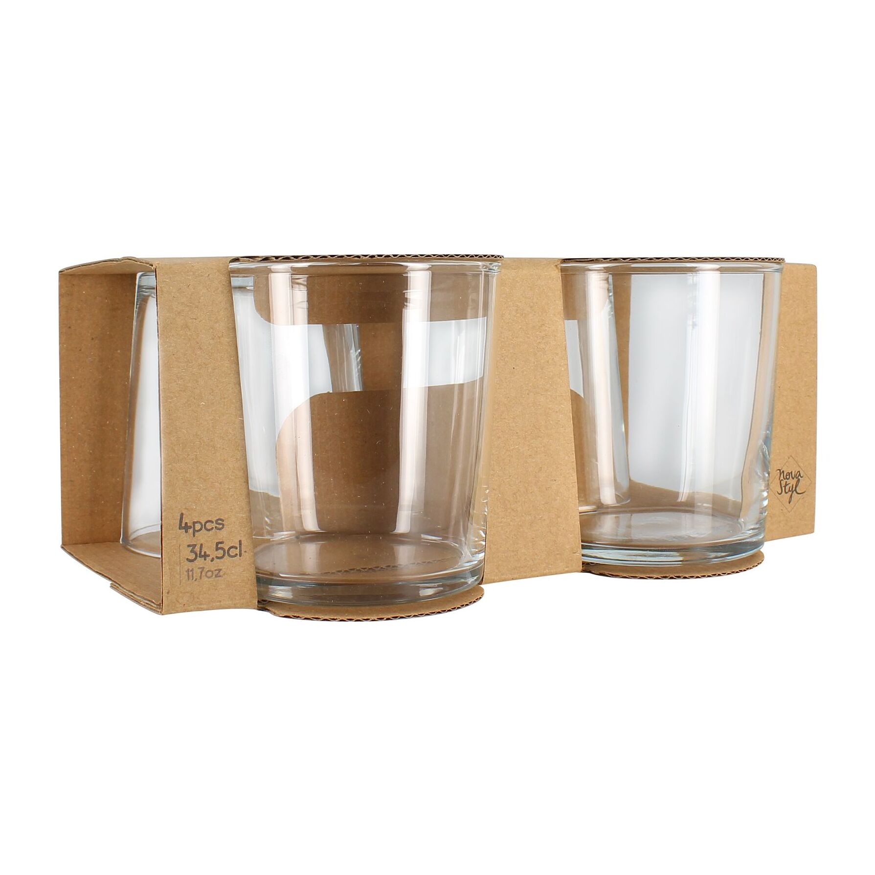 Lot de 4 gobelets bonita 34.5cl en verre transparent forme haute