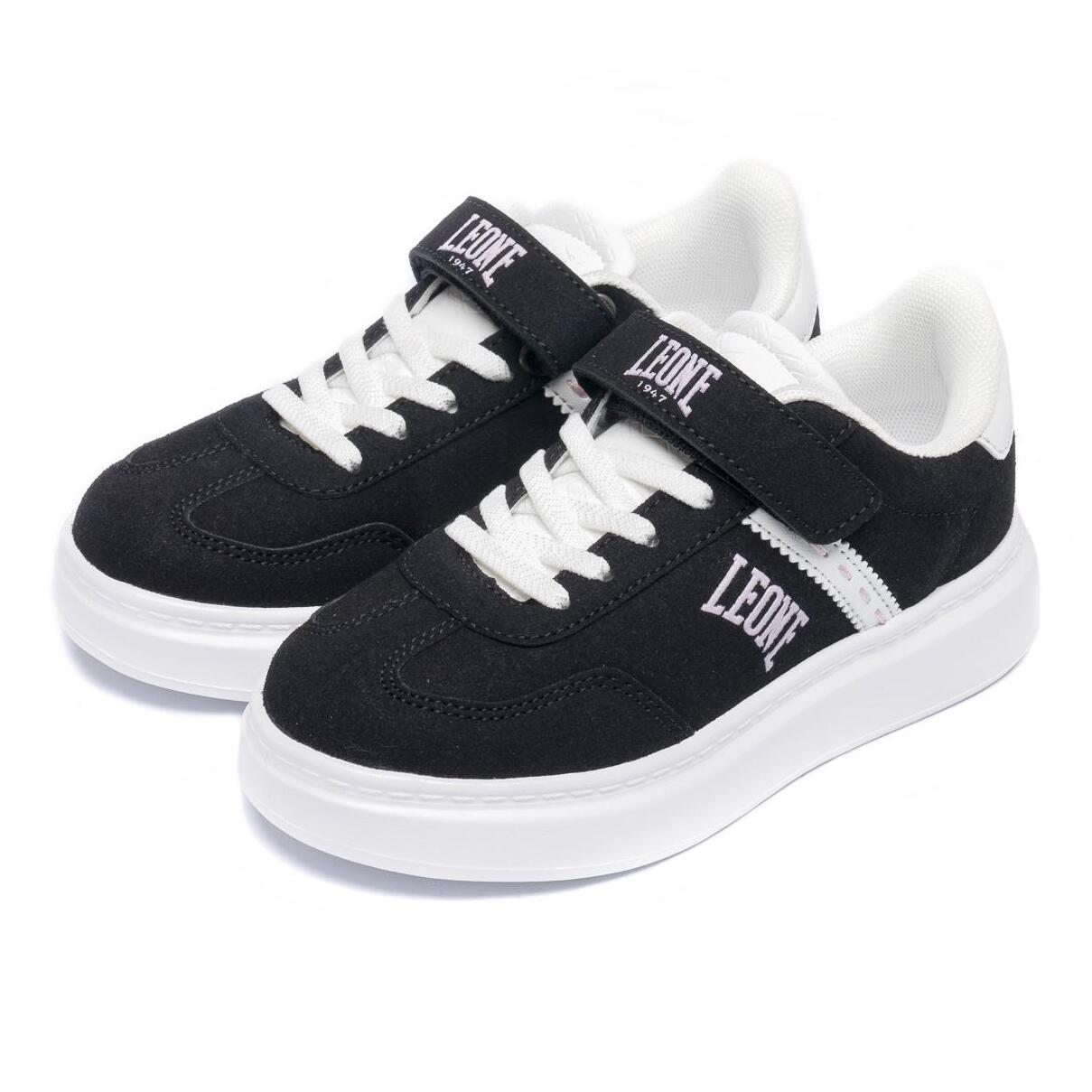 Sneakers da bambina con strap e lacci Leone 1947 Stripe