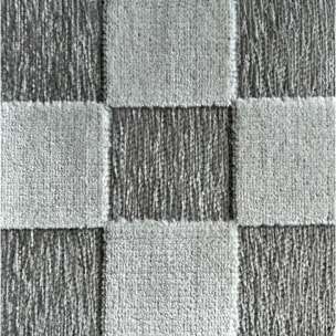 GARDEN - Tapis d'intérieur / extérieur à motif damier blanc et gris