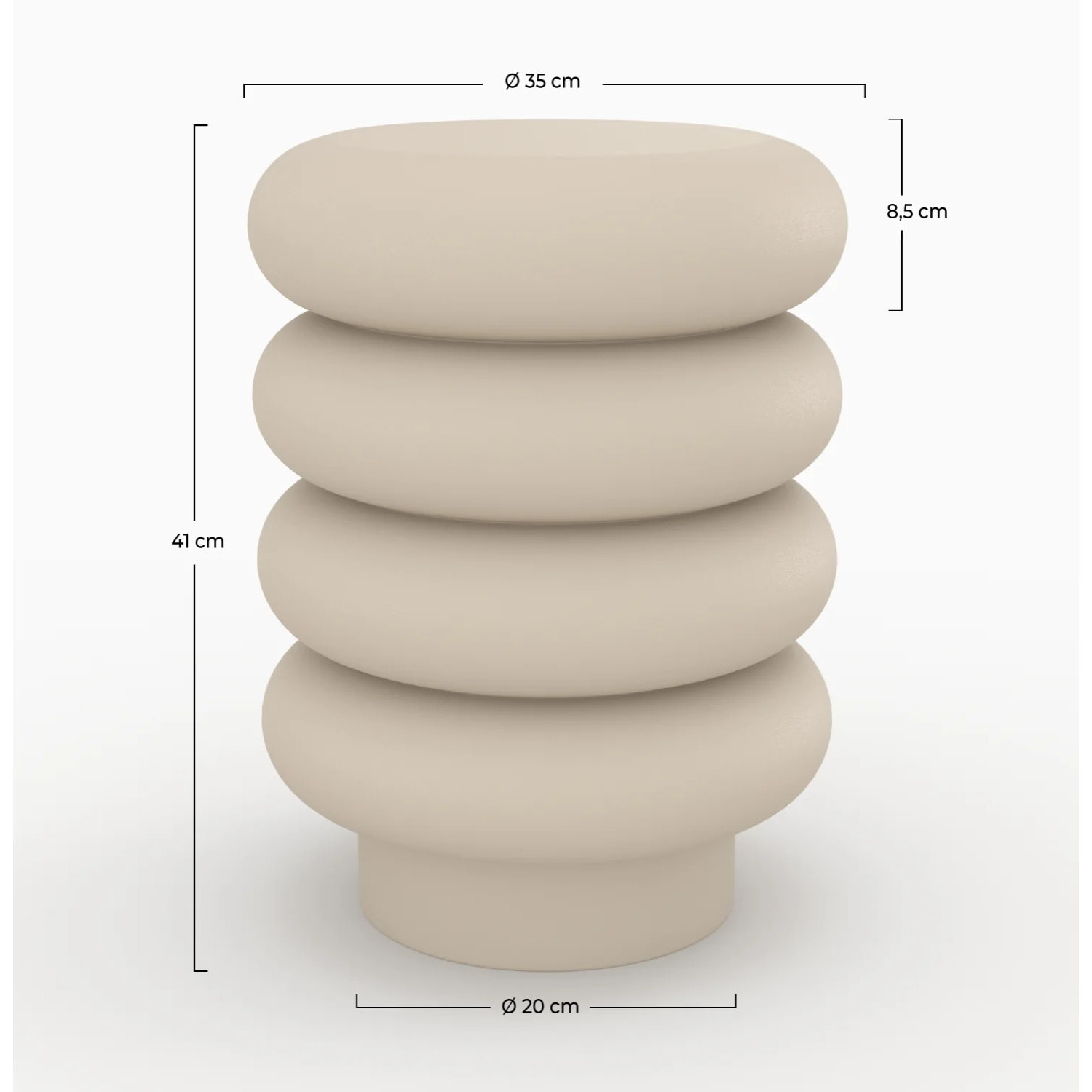 Tabouret rond en métal gris H41 cm - Félicie