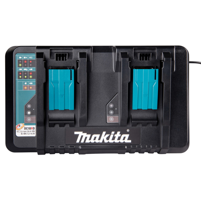 Cargador rápido DC18RD para 2 baterías de Li-ion 14.4V a 18V MAKITA - 196933-6