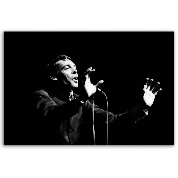 Tableau chanteur Photo de Jacques Brel à l'Olympia en 1966 Tableau alu Dibond