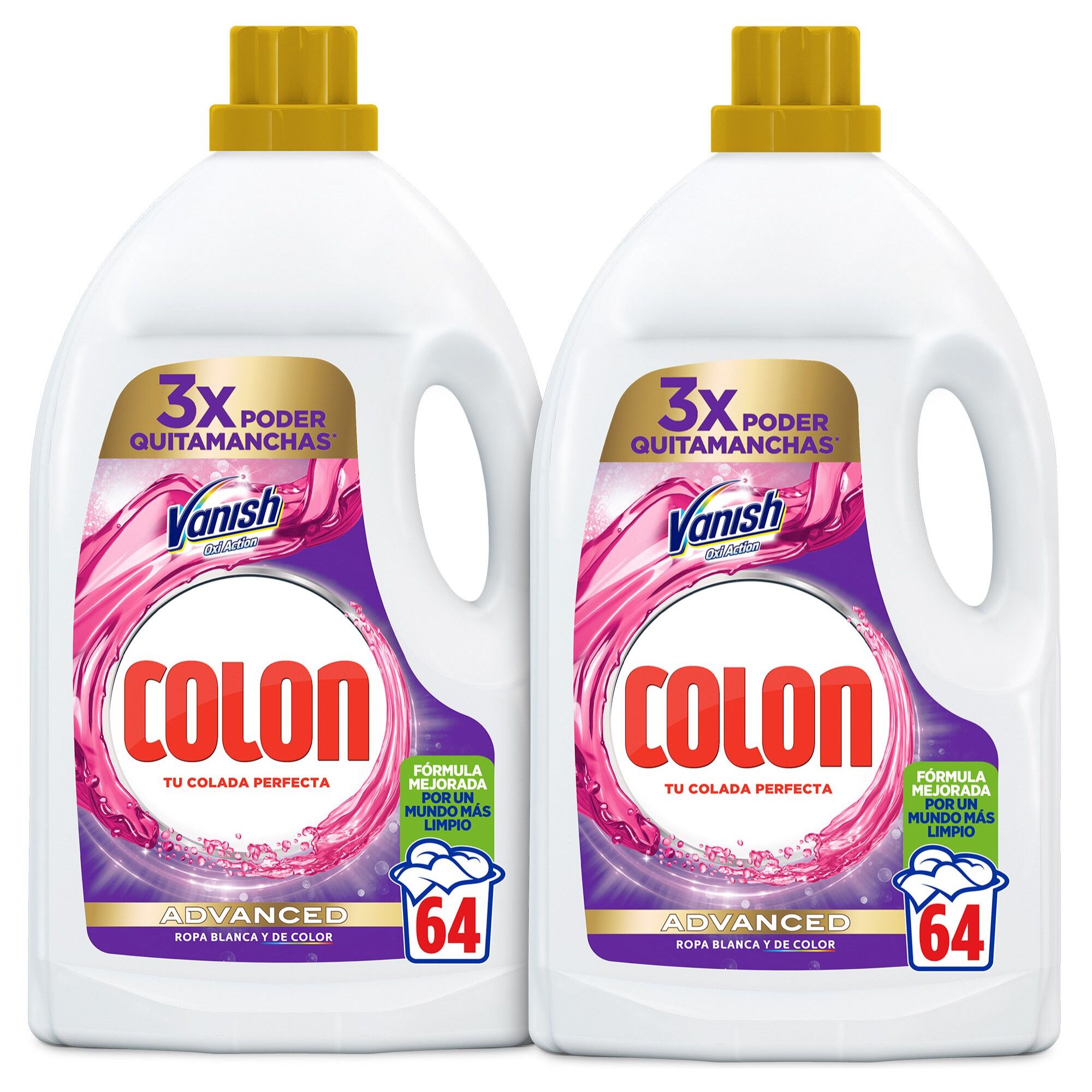 Colon Vanish Advanced Detergente para lavadora Gel 128 lavados (2x64 dosis)