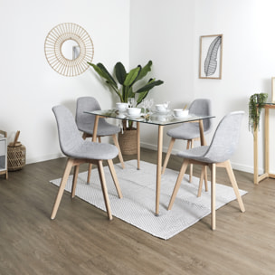 Chaise Scandinave En Tissu Grise - Lot De 2