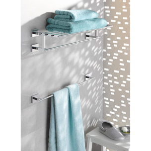 GROHE QuickFix - Start Cube - Barre porte-serviettes 450 mm - Finition Chromée 40987000 (à visser ou à coller)