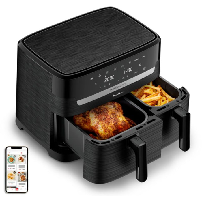 Friteuse sans huile MOULINEX Easy fry Dual XXL 8,3L EZ901N20
