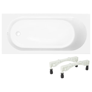Baignoire droite 170 x 70 VILLEROY & BOCH O.Novo + Pieds + Vidage WIRQUIN blanc