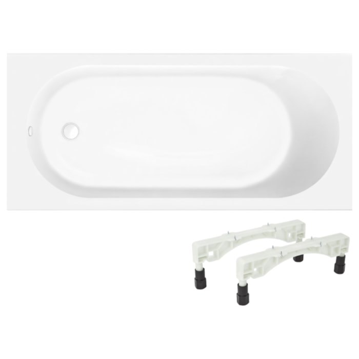 Baignoire droite 170 x 70 VILLEROY & BOCH O.Novo + Pieds + Vidage WIRQUIN blanc