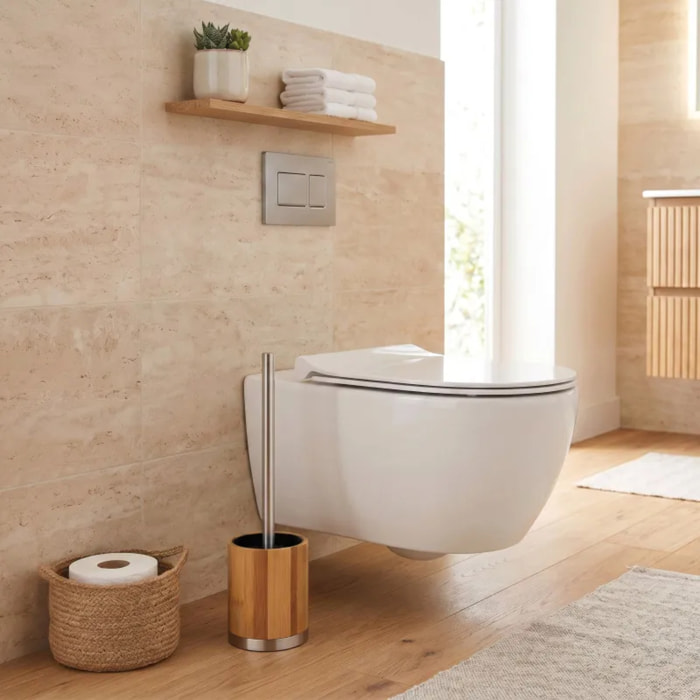 Brosse Wc avec support Bois Pin MSV