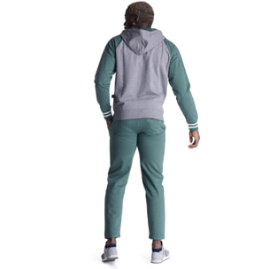 Tuta da uomo cappuccio full zip bicolor College