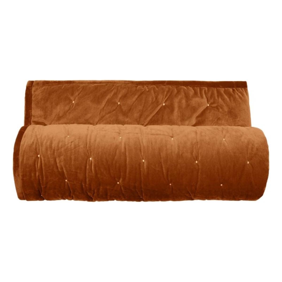 Couvre lit velours matelassé surpiqué ''Gipsy'' toutes dimensions Vent du sud - Gipsy Camel