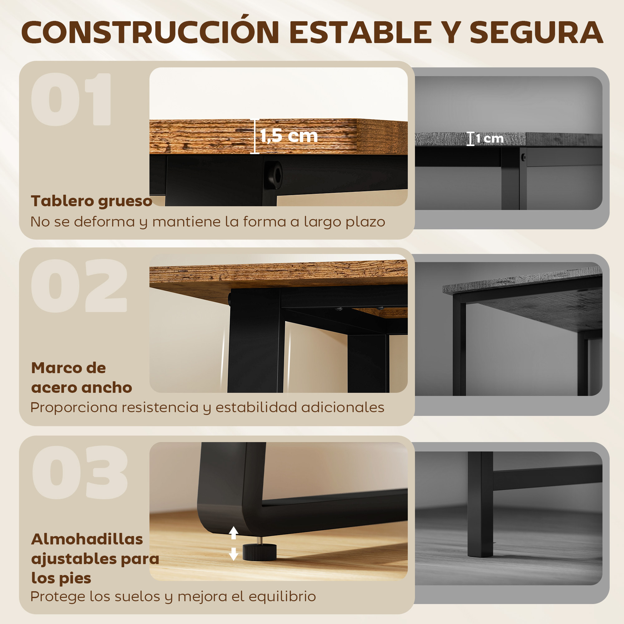 Escritorio Estilo Industrial, 120x60x76 cm, Mesa de Escritorio, Mesa de Ordenador con Marco de Acero, Fácil de Montar, para Casa, Oficina, Dormitorio, Estudio, Marrón Rústico