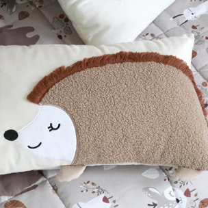 Coussin rectangulaire enfant hérisson - Naturel